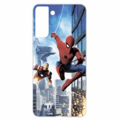 Чохол для Samsung S21+ Spiderman and Ironman - PrintSalon