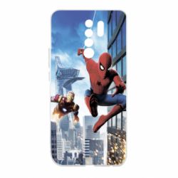Чохол для Xiaomi Redmi 9 Spiderman and Ironman - PrintSalon