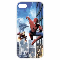 Чохол для iPhone SE 2022 Spiderman and Ironman - PrintSalon