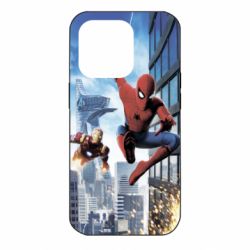 Чохол для iPhone 14 Pro Spiderman and Ironman - PrintSalon