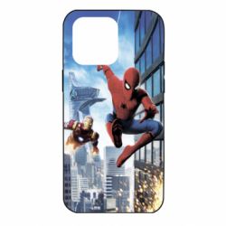 Чохол для iPhone 14 Pro Max Spiderman and Ironman - PrintSalon