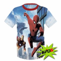 Дитяча 3D футболка Spiderman and Ironman - PrintSalon