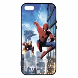 Чохол для iphone 5/5S/SE Spiderman and Ironman - PrintSalon