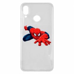 Чехол для Huawei P Smart Plus 2018 Spiderman and jump - PrintSalon