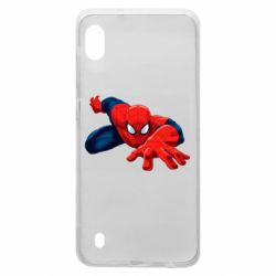 Чехол для Samsung A10 Spiderman and jump - PrintSalon
