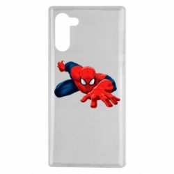 Чехол для Samsung Note 10 Spiderman and jump - PrintSalon