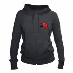 Женское худи на молнии Spiderman and jump - PrintSalon