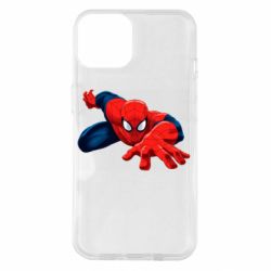 Чехол для iPhone 14 Spiderman and jump - PrintSalon