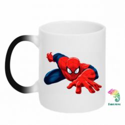 Чашка-хамелеон Spiderman and jump - PrintSalon