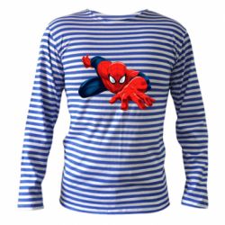 Тельняшка с длинным рукавом Spiderman and jump - PrintSalon