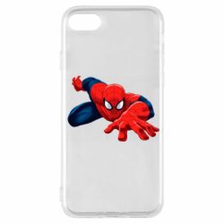 Чехол для iPhone 7 Spiderman and jump - PrintSalon