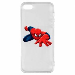 Чехол для iPhone5/5S/SE Spiderman and jump - PrintSalon