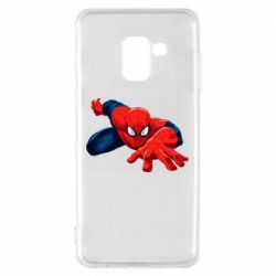 Чехол для Samsung A8 2018 Spiderman and jump - PrintSalon