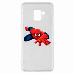 Чехол для Samsung A8+ 2018 Spiderman and jump - PrintSalon