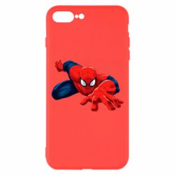 Чехол для iPhone 8 Plus Spiderman and jump - PrintSalon