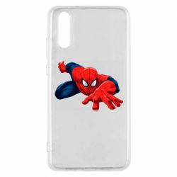 Чехол для Huawei P20 Spiderman and jump - PrintSalon
