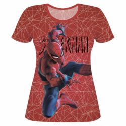 Жіноча 3D футболка Spiderman and logo - PrintSalon