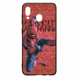 Чохол для Samsung A20 Spiderman and logo - PrintSalon