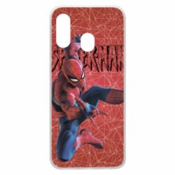 Чохол для Samsung A40 Spiderman and logo - PrintSalon