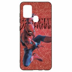 Чохол для Samsung A21s Spiderman and logo - PrintSalon