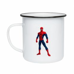 Кружка эмалированная Spiderman in costume - PrintSalon