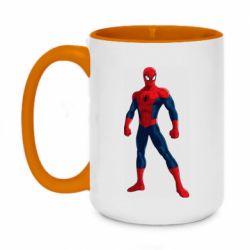 Чашка двухцветная 420ml Spiderman in costume - PrintSalon