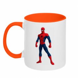 Чашка двухцветная 320ml Spiderman in costume - PrintSalon