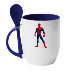 Чашка с ложкой Spiderman in costume - PrintSalon