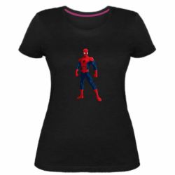 Женская премиум футболка Spiderman in costume - PrintSalon