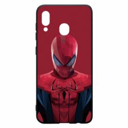 Чехол для Samsung A20 Spiderman low poly - PrintSalon
