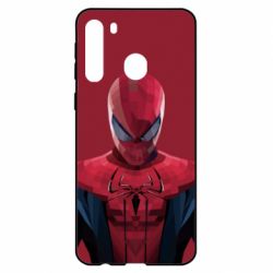 Чехол для Samsung A21 Spiderman low poly - PrintSalon