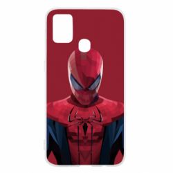 Чехол для Samsung M31 Spiderman low poly - PrintSalon