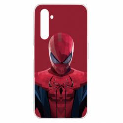 Чехол для Realme 6 Spiderman low poly - PrintSalon