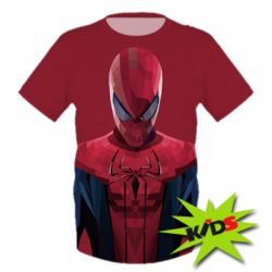 Детская 3D футболка Spiderman low poly - PrintSalon