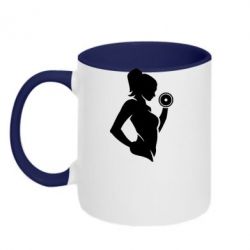 Чашка двухцветная 320ml Sports Girl - PrintSalon