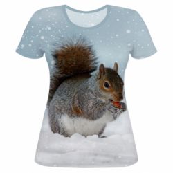 Женская футболка 3D Squirrel with nut - PrintSalon
