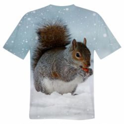 Мужская футболка 3D Squirrel with nut - PrintSalon