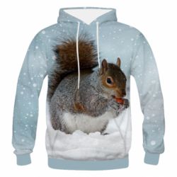 Мужское 3D худи Squirrel with nut - PrintSalon