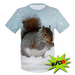 Детская 3D футболка Squirrel with nut - PrintSalon