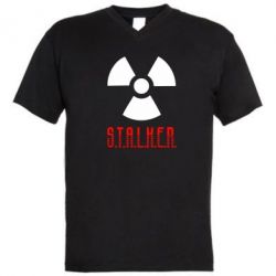 Мужская футболка  с V-образным вырезом Stalker - PrintSalon
