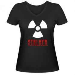 Женская футболка с V-образным вырезом Stalker - PrintSalon