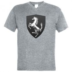 Мужская футболка  с V-образным вырезом Stallion metal - PrintSalon