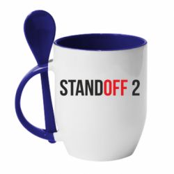 Чашка с ложкой Standoff 2 logo - PrintSalon