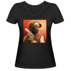 Женская футболка с V-образным вырезом Standoff 2 - PrintSalon