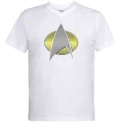 Мужская футболка  с V-образным вырезом Star Trek Gold Logo - PrintSalon