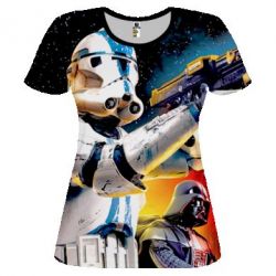 Женская футболка 3D Star War Ultra-PrintSalon Женская футболка 3D Star War Ultra