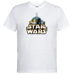 Мужская футболка  с V-образным вырезом Star Wars Lego - PrintSalon