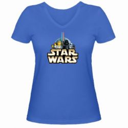 Женская футболка с V-образным вырезом Star Wars Lego - PrintSalon