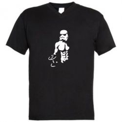 Мужская футболка  с V-образным вырезом Star Wars с гантелей - PrintSalon