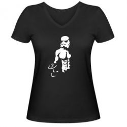 Женская футболка с V-образным вырезом Star Wars с гантелей - PrintSalon